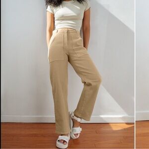 Wilfred Free Aritzia Modern Utility Pants Size 0 Tan